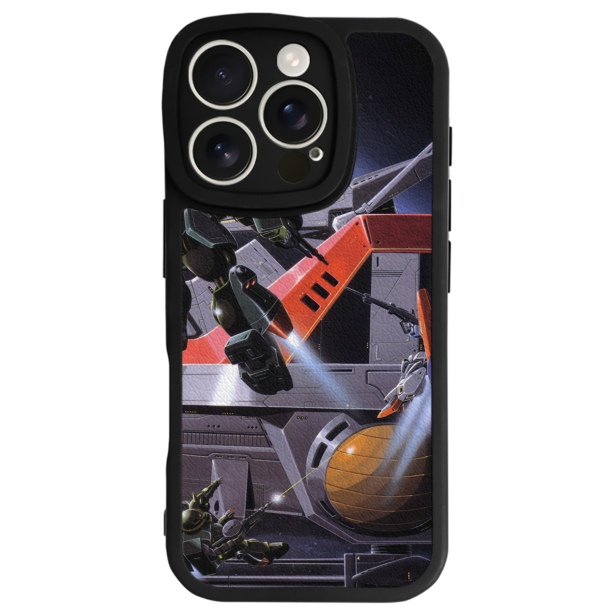 （画像用） 機動戦士ガンダム Mobile Suit Gundam 【iPhone 16シリーズ対応】シリコンスマホケース（レザー調） 材質：シリコン